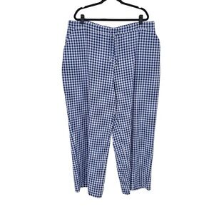 Sonderhaus Perfect Pant Blue White Gingham Cotton Drawstring Wide Leg Womens 2XL
